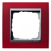 Рамка 1-ая Gira Event Матово-Красный цвет вставки Алюминий