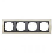 Рамка Gira Event Clear Песочный 4 поста цвет вставки Антрацит
