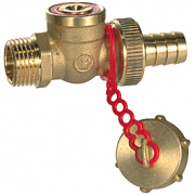 Кран сливной водоразборный Giacomini R608 - 3/8" (НР/Штуцер, под отвертку, полный комплект)