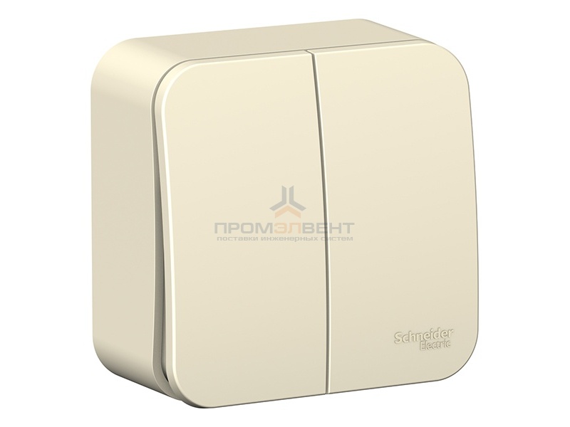 Выключатель 2-клавишный (cх.5) Blanca Schneider Electric 10А 250В молочный