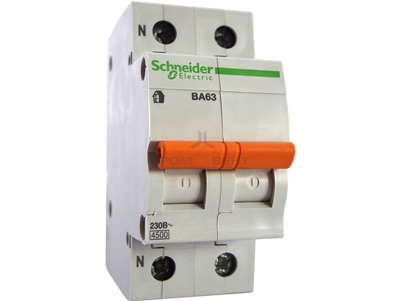 Автоматический выключатель Schneider Electric ВА63 1п+н 63A C 4,5 кА (автомат)