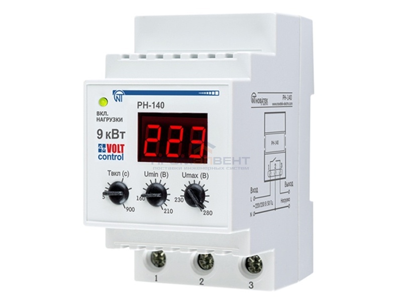 Однофазное реле контроля напряжения РН-140 40А на DIN-рейку