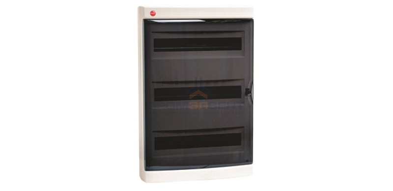 Щиток настенный DKC (3х18) на 54 модуля IP40 белый с прозрачной дверцей, RAL 9010