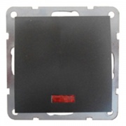 Выключатель 1-кл., c индикатором (схема 1L) 16 A, 250 B (черный бархат) LK60